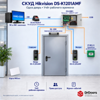 Комплект биометрической СКУД Hikvision с DS-K1201AMF и DS-K2801