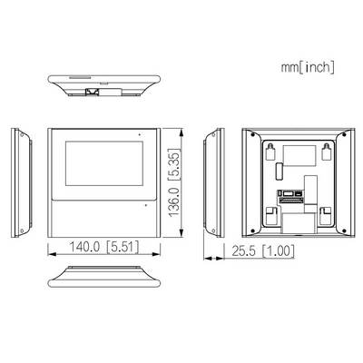 IP-видеодомофон DHI-VTH2611L-WP от Dahua - чертеж изделия