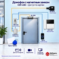 Комплект домофона с электромагнитным замком, Matrix 2 и CDV-43K