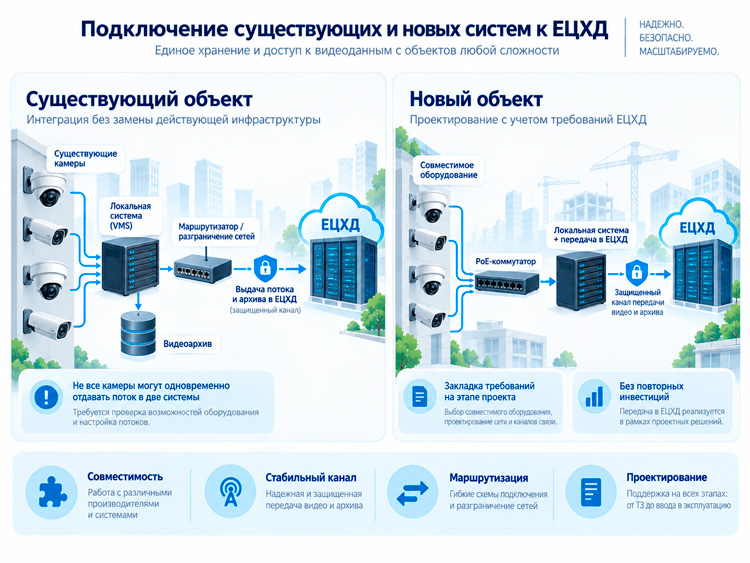 Интеграция существующей локальной системы видеонаблюдения с ЕЦХД